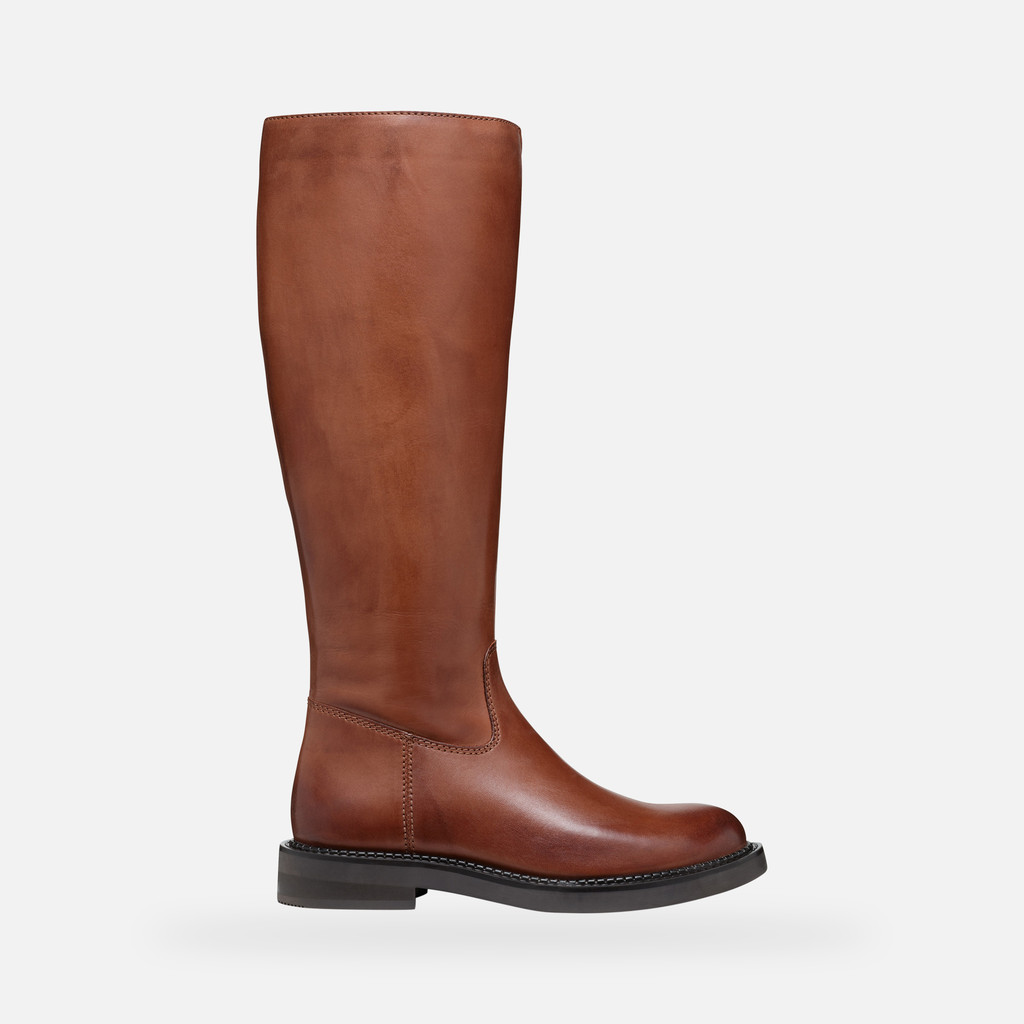 stivali-geox-136hzu.jpg Geox® SERILDA DONNA: Stivali in pelle in Marrone chiaro | Geox ® - immagine 1