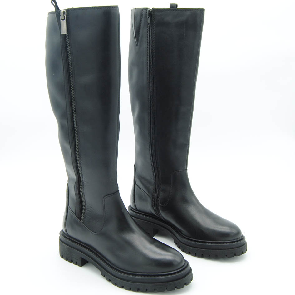 stivali-geox-278pey.jpg Geox Iridea Stivale in pelle con lampo col.nero - immagine 1
