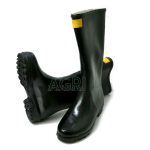 Stivale gomma nero donna ginocchio