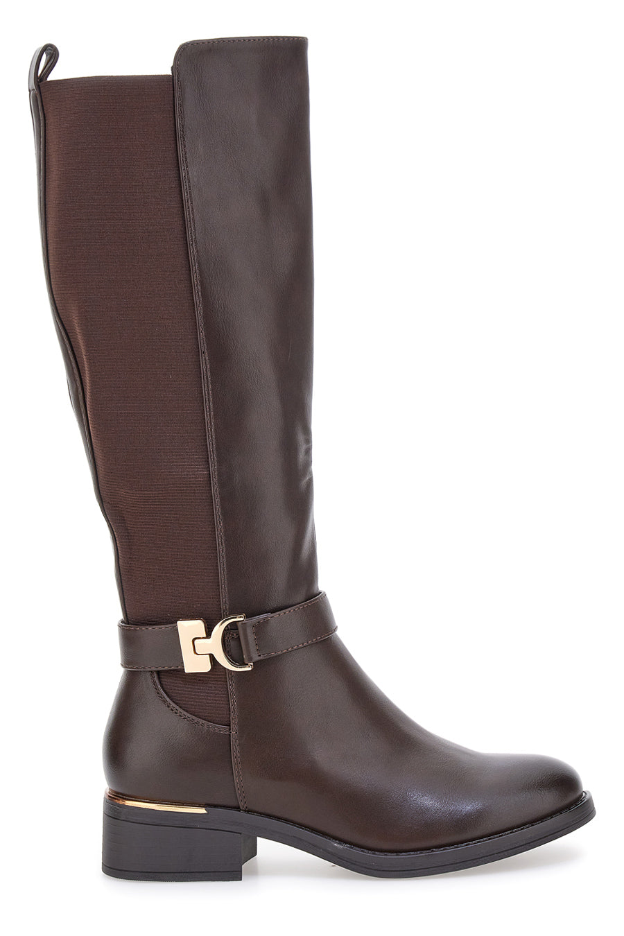 stivali-marroni-donna-428lhj.jpg Stivali marroni con inserti elasticizzati e dettaglio metallico Energy I258 da Donna | Pittarello - immagine 1