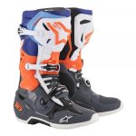 ALPINESTARS STIVALI CROSS TECH 10 GRIGIO ARANCIO FLUO BLUE BIANCO