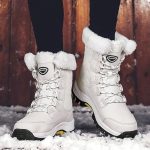Stivali da neve impermeabili da donna, con lacci, neri, caldi, leggeri, invernali, Beige, 34 EU : Amazon.it: Moda