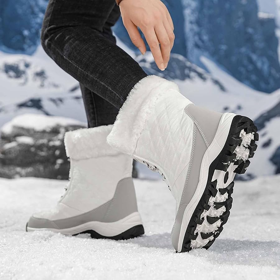 stivali-neve-donna-904vby.jpg Stivali Donna Pelle Vera Alti Stivaletti Neve Rossi con Tacco Gomma Bassi Bianco 36 : Amazon.it: Moda - immagine 1