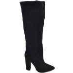 Stivali donna nero camoscio a punta con tacco largo comodo 10 cm gambale largo polpaccio comodo elastico donna stivali Malu Shoes | MaluShoes