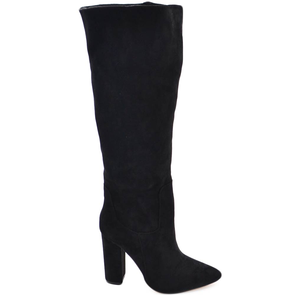 stivali-polpaccio-largo-329cvv.jpg Stivali donna nero camoscio a punta con tacco largo comodo 10 cm gambale largo polpaccio comodo elastico donna stivali Malu Shoes | MaluShoes - immagine 1