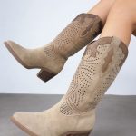 Stivali texani traforati Beige / 36