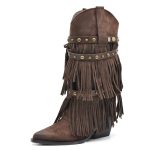Stivali Texani Donna Western – Stivaletti Cowboy Con Tacco Largo, Design Vintage Elegante E Calzata Comoda (Modello