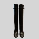 Stivali Via Roma 15 in Pelle Nera con Cinturino Amovibile art. 4200 Tacco H 8cm –