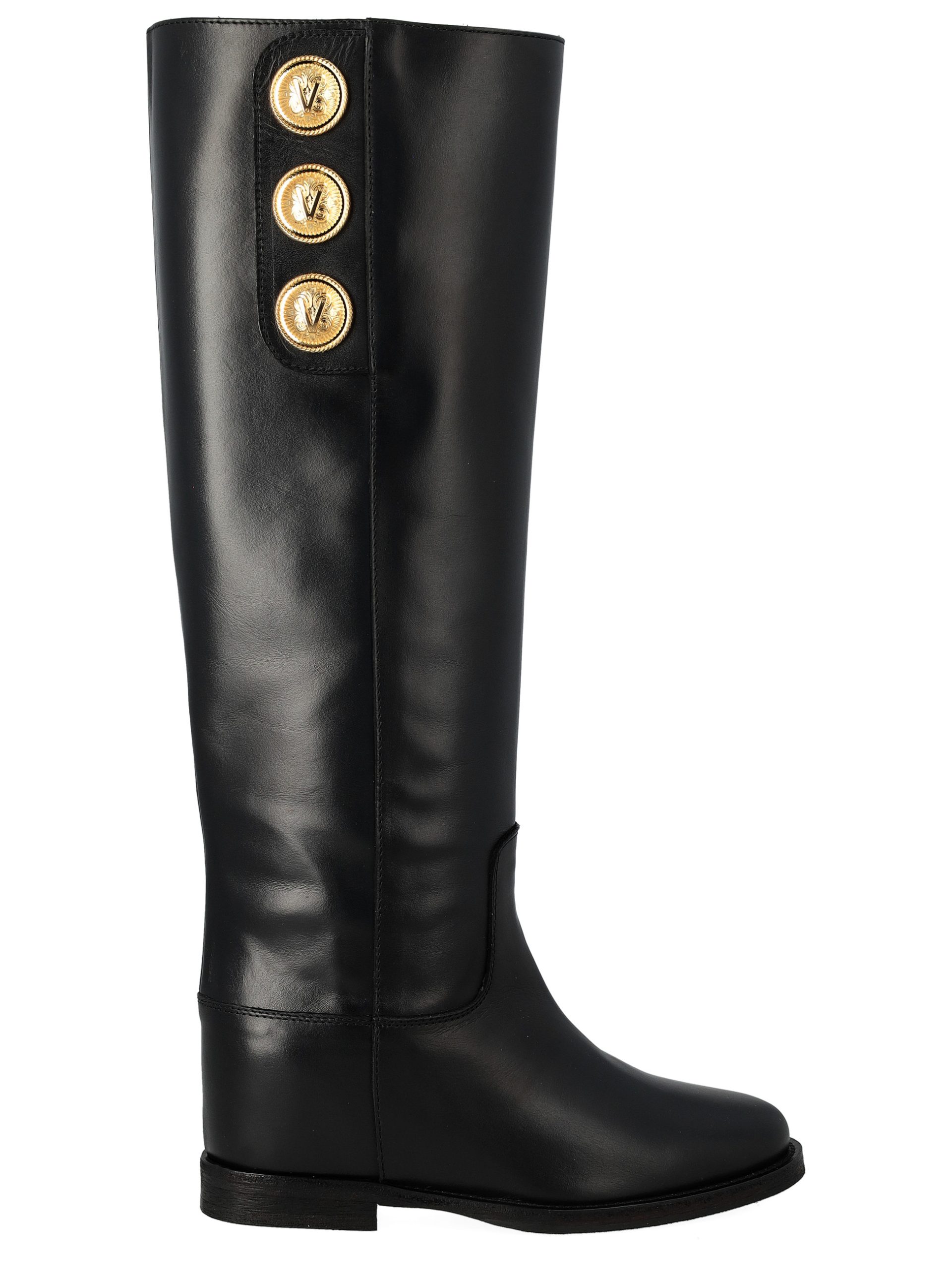 via-roma-15-stivali-594omk.jpg Stivaletti Via Roma 15 Punti Vendita Stivali Donna Via Roma 15 Stivaletti Neri Stivale Via Roma 15 In Pelle Color Nero Con Bottoni Oro H Brands - immagine 1